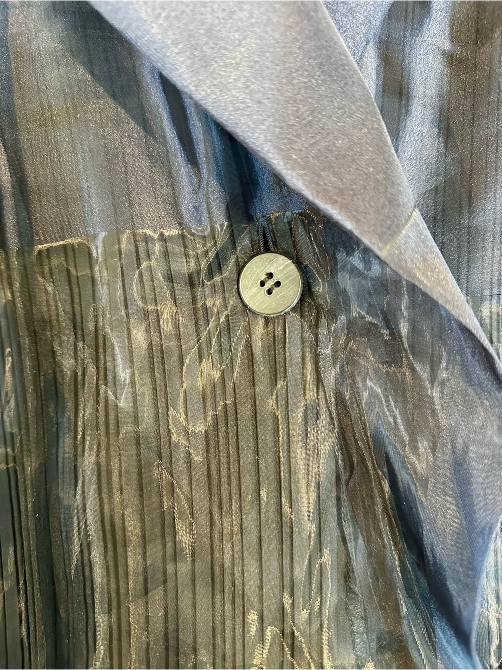 Issey Miyake Sheer Pleated Sculptural Jacket Navy Size 2 - Picture 12 of 14